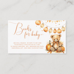Fall Bear Pumpkin Books for baby ticket Enclosure Card