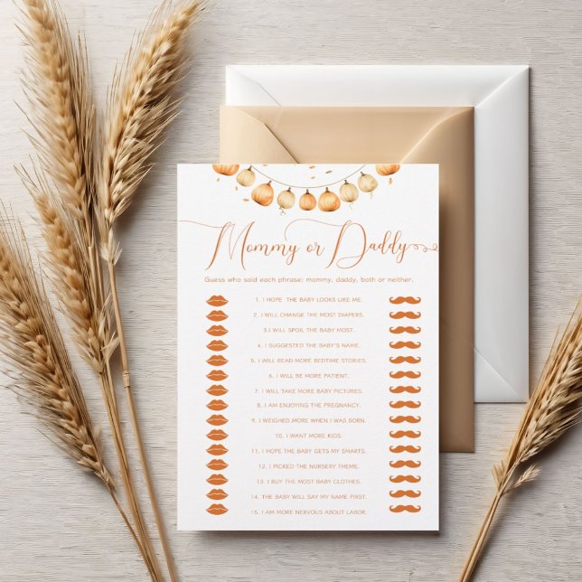 Fall bear pumpkin Who Said It Mummy or Daddy game (Creator Uploaded)