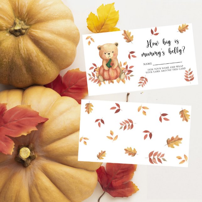 Fall bear with pumpkin - How big is mummy's belly Enclosure Card (Creator Uploaded)