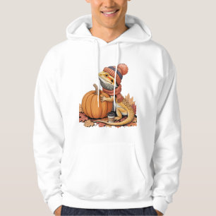 Fall Bearded Dragon with Pumpkin Art Hoodie