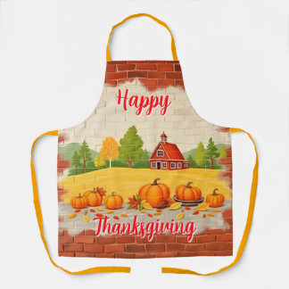 Fall Beautiful Trendy Happy Thanksgiving Apron