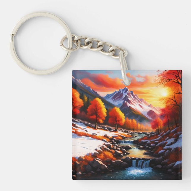 Fall becomes Winter Key Ring (Front)