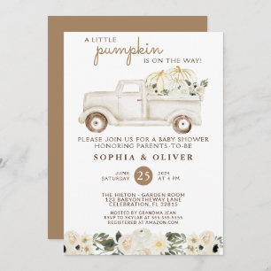 Fall Beige Brown Gender Neutral Couples Shower Invitation