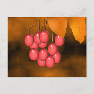Fall Berries & Leaves Postcard