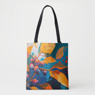 Fall berry & leaves painted. Woodland autumn Tote Bag
