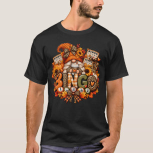 Fall Bingo Gnome – Cosy Pumpkin Spice Autumn Bingo T-Shirt