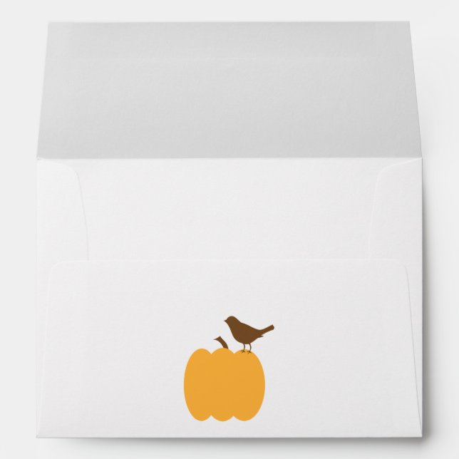 Fall Bird on a Pumpkin Envelope (Back (Bottom))