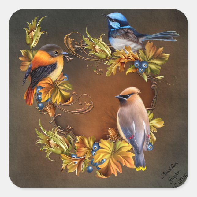 Fall Birds Stickers (Front)