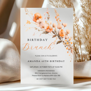 Fall Birthday Brunch Invitation - Autumn Floral