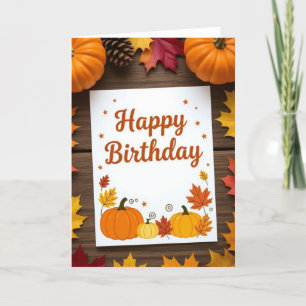Fall Birthday Card, Fall Birthday, Autumn Card