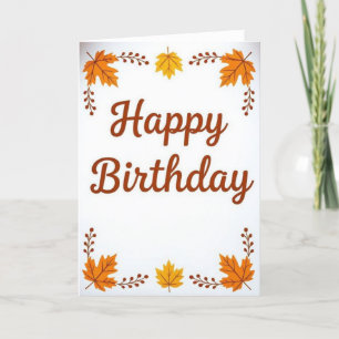 Fall Birthday Card, Fall Birthday, Autumn Card