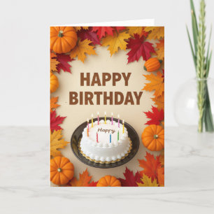 Fall Birthday Card, Fall Birthday, Autumn Card