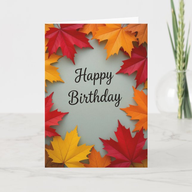 Fall Birthday Card, Fall Birthday, Autumn Card (Front)