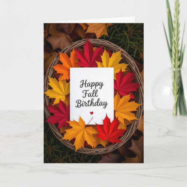 Fall Birthday Card, Fall Birthday, Autumn Card (Front)