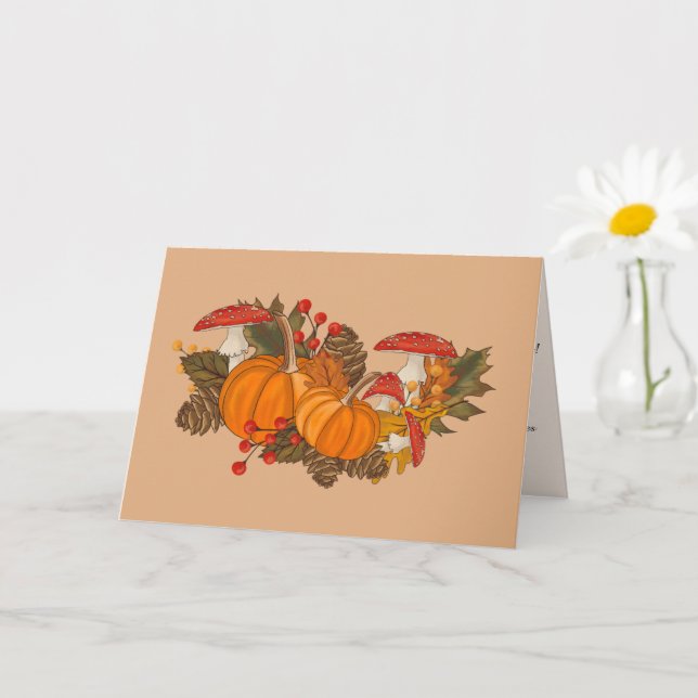Fall Birthday Card for Him Personalise Message (Small Plant)
