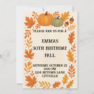 Fall Birthday Invitation