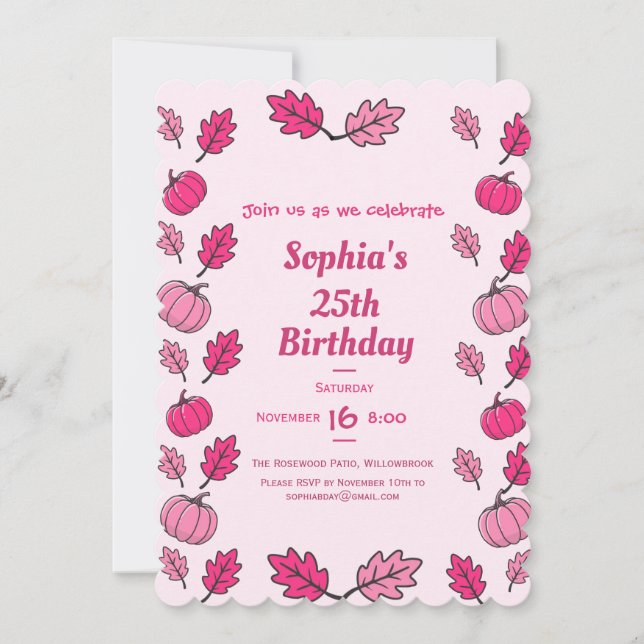 Fall Birthday Party Invitation (Front)