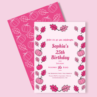 Fall Birthday Party Invitation