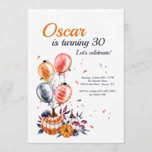 Fall Birthday Party Invitation