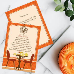 Fall Birthday Tea Party Invitation