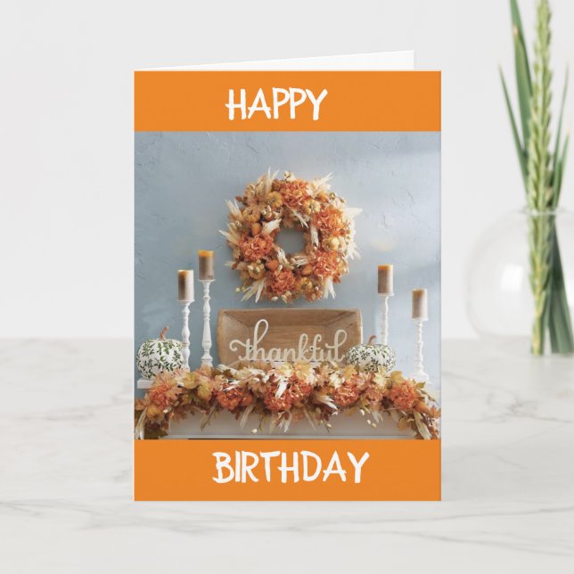 **FALL** BIRTHDAY & THANKFUL FOR **MY MOM** CARD (Front)