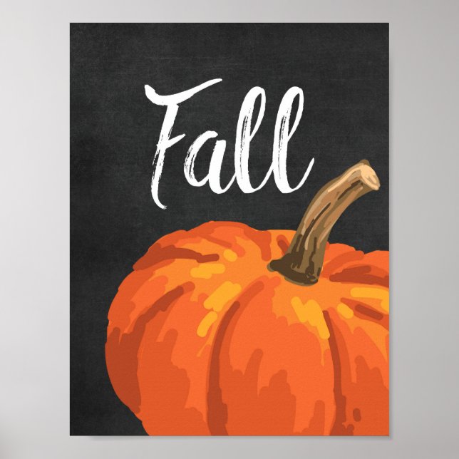 Fall - Blackboard Thanksgiving Pumpkin Poster (Front)