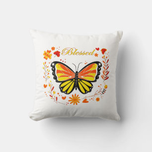 Fall blessed butterfly cushion