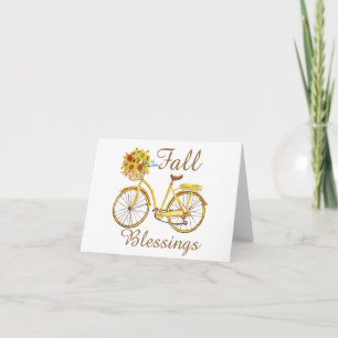 Fall blessing floral bicycle card