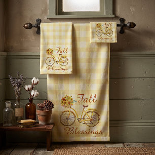 Fall blessings bicycle bath towel set