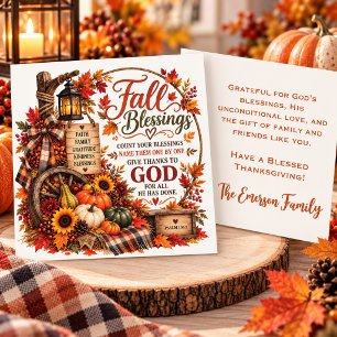Fall Blessings Christian Autumn Thanksgiving Card