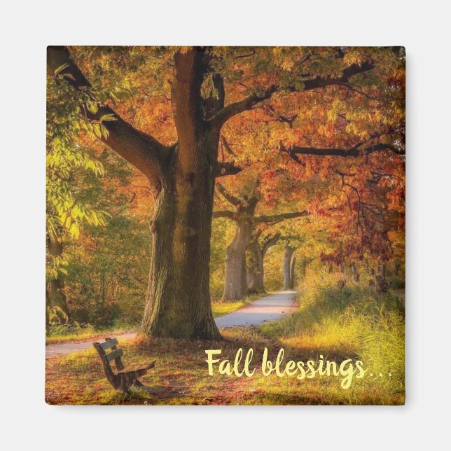 Fall blessings colourful foliage  magnet (Front)