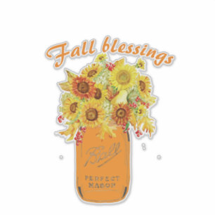 Fall blessings floral sticker