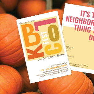 Fall Block Fest Retro Type Neighbourhood Event Flyer