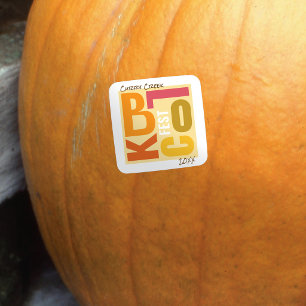 Fall Block Fest Retro Type Neighbourhood Event Square Sticker