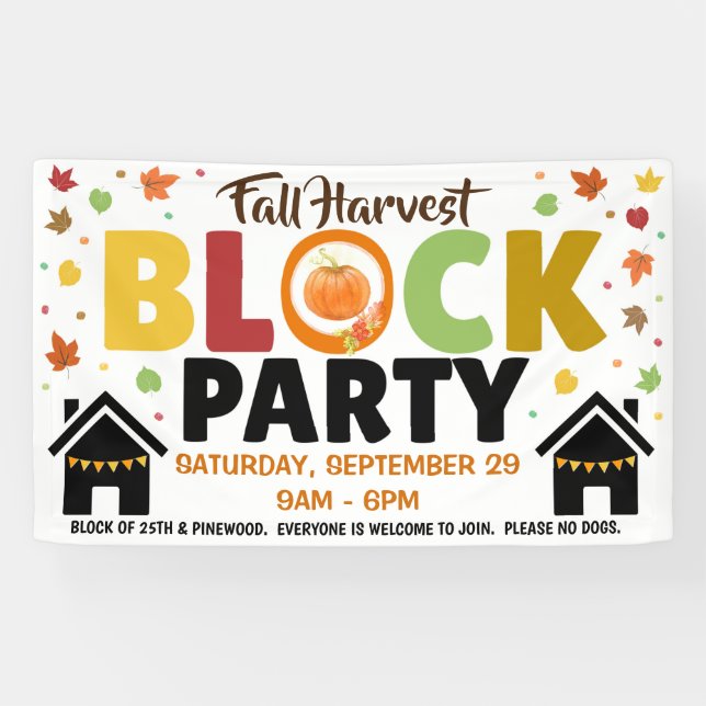 Fall Block Party Banner (Horizontal)