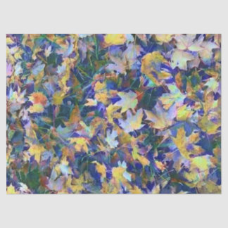 Fall Blue Leaves Tissue Paper