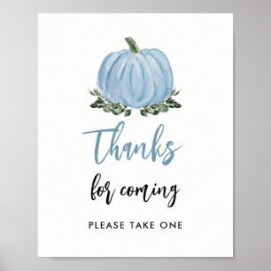 Fall Blue Pumpkin Thanks For Coming Favour Sign