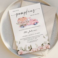 Fall Blush Twin Feminine Pumpkin Baby Shower