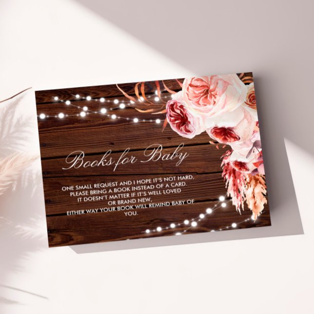 Fall Bohemian Rustic Wood Book for Baby Card (Creator Uploaded)