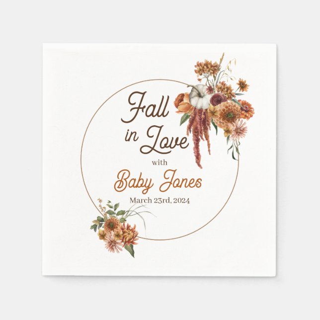 Fall Boho Baby Shower Napkins (Front)