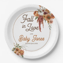 Fall Boho Baby Shower Paper Plates