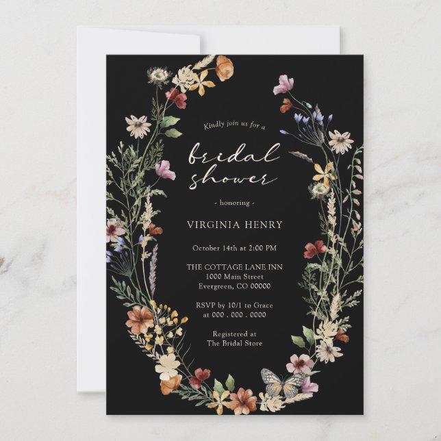 Fall Boho Bridal Shower Invitation (Front)