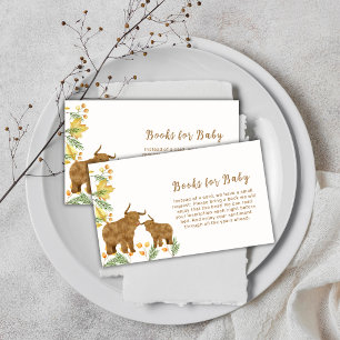 Fall Boho Highland Cow Books For Baby Shower  Enclosure Card