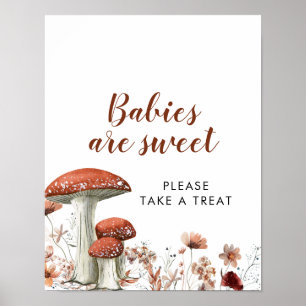 Fall Boho Mushroom Floral Babies are Sweet Sign