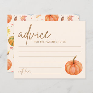 Fall Boho Pumpkin Baby Shower Advice Card