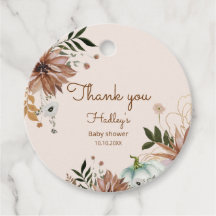 Fall Boho pumpkin baby shower thank you