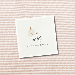 Fall Boho Pumpkin Oh Baby Shower Custom Napkin 