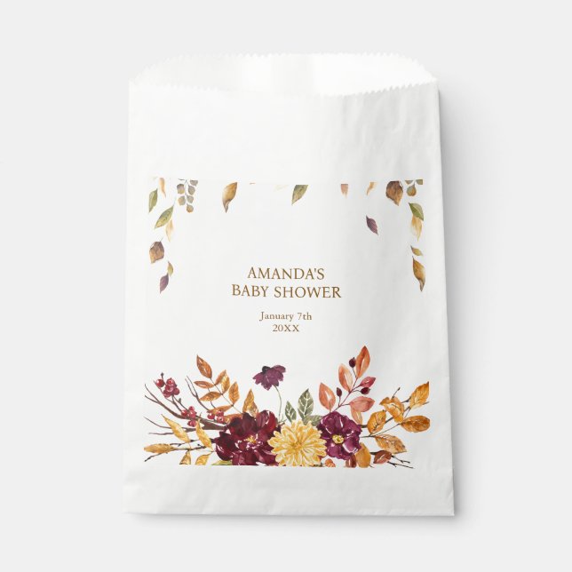Fall boho Rustic Baby Shower Favour Bags (Front)