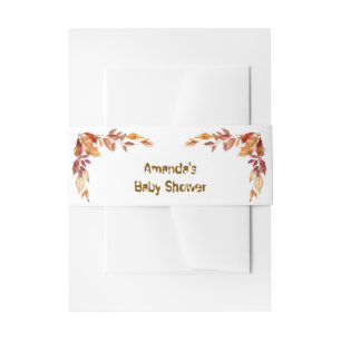 Fall boho Rustic Baby Shower Invitation Belly Band