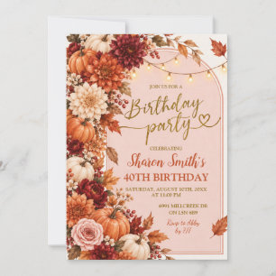 Fall Boho Rustic Birthday Party invitation